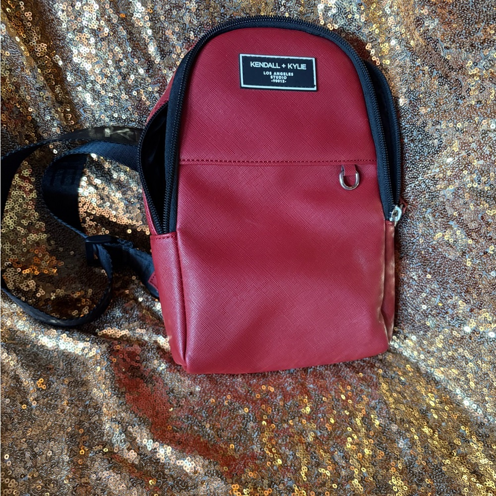Kendall & Kylie Red and Black Backpack Streamlined Design